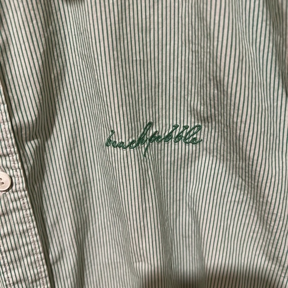 Pebble Beach men’s green stripe button down cotton shirt size large/40. - Picture 2 of 5